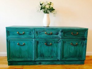 teal rustic sideboard dresser