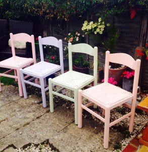 pine and wicker dining chairs