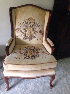 high back armchair