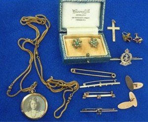 various mostly gold Jewellery