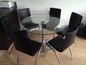 glass circle dining table