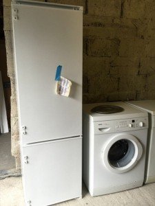 white fridge freezer