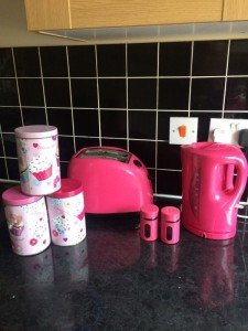 pink kitchen accessories