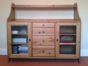 wooden storage unit