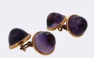 amethyst set gold cufflinks