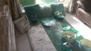 teal living room accessories