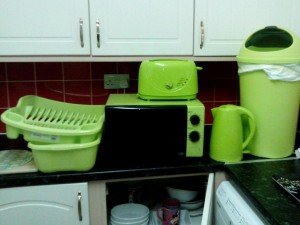 green kitchen accessories