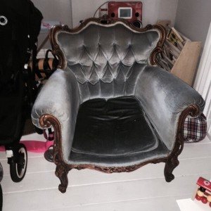 mahogany base carved armchair