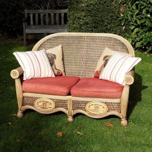 wicker two seater sofa