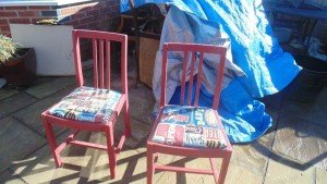 hand painted dining chairs