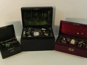 three boxes of jewellery