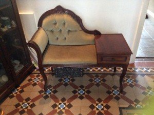 vintage telephone table