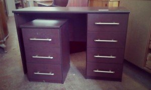 purple solid wood desk