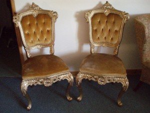 gold armchairs