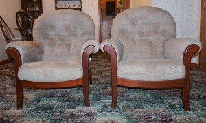 mahogany based armchairs