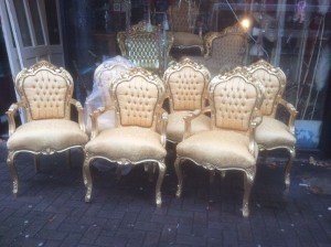 gold dining chairs