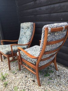 wooden based armchairs