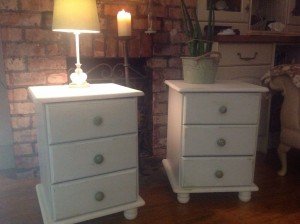 wooden bedside drawers