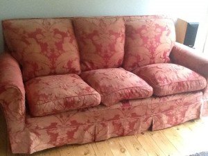 high back vintage sofa