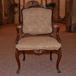 Florentine mahogany salon armchair