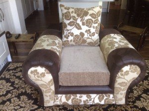 small Chenille fabric armchair