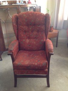 high back armchair