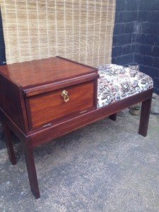 mahogany telephone bench