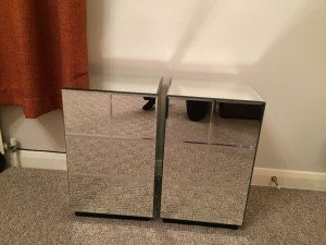 mirrored bedside cabinets