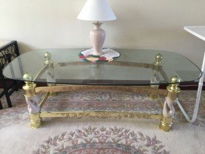 brass and marble coffee table