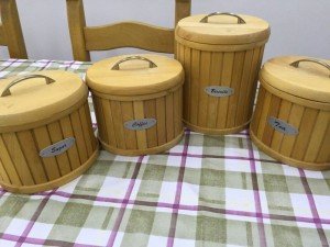 wooden kitchen canisters