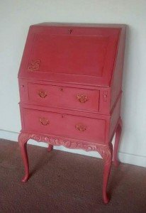 painted red desk