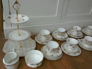 patterned tea service