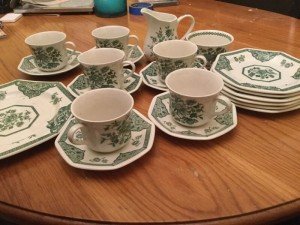 patterned tea service