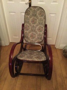 mahogany based rocking chair