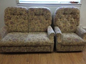 vintage reclining sofa