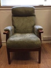 high back armchair