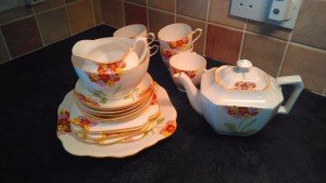 patterned tea service