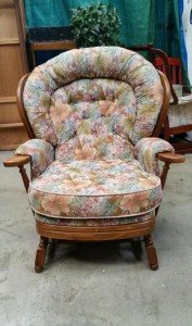 rounded back armchair