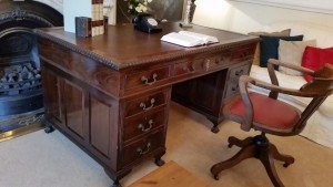 mahogany double pedestal desk