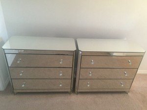 mirrored drawers