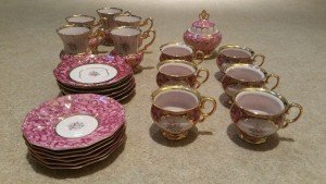 patterned tea set