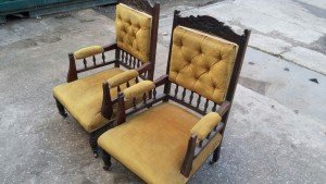 wooden armchairs