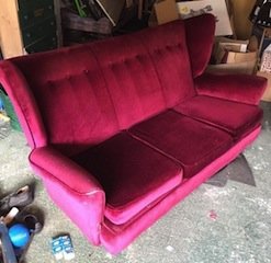 wing back vintage sofa